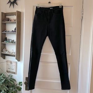 High waisted black ankle jeans